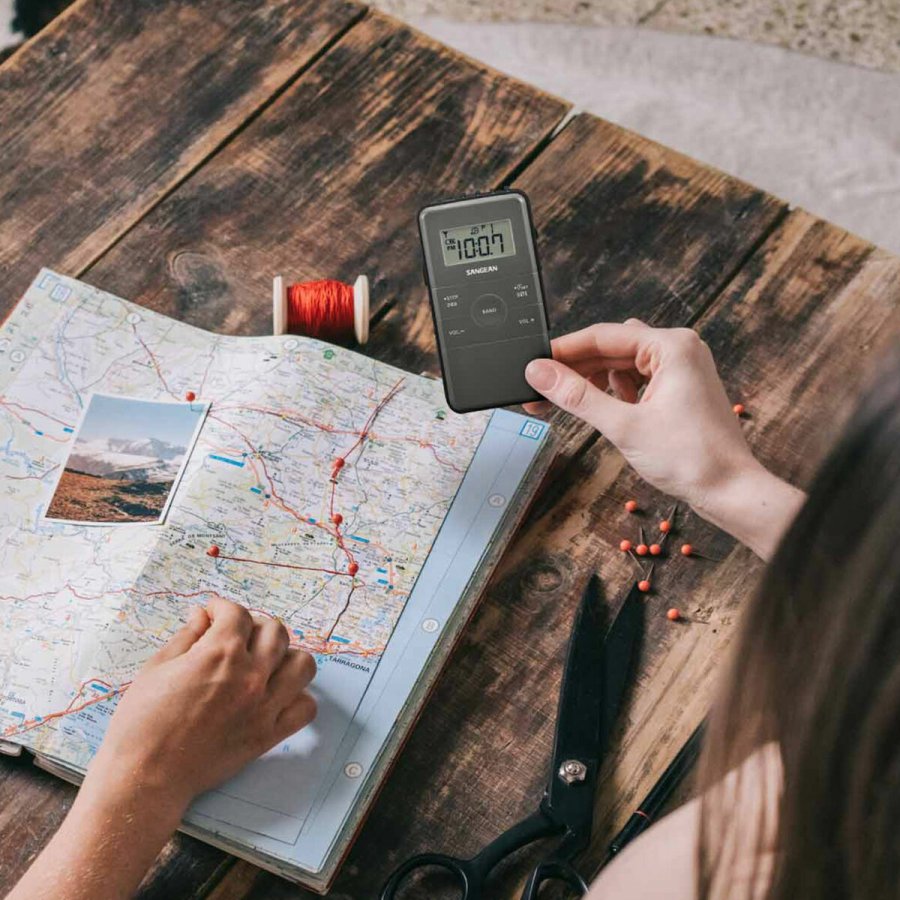 Brbar digital radio Sangean Sort AM/FM Genopladelig #7