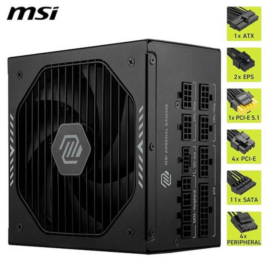 Str�mforsyning MSI 306-7ZP1B21-CE0 1000 W 80 Plus Gold ATX #1