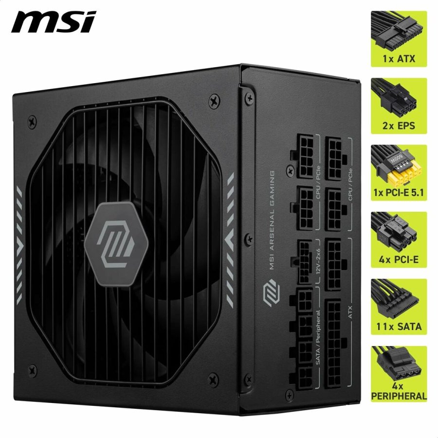 Str�mforsyning MSI 306-7ZP1B21-CE0 1000 W 80 Plus Gold ATX #6