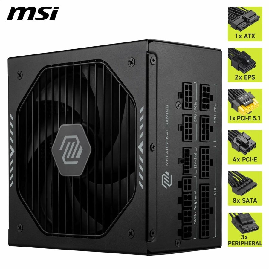 Str�mforsyning MSI 306-7ZPIY11-CE0 850 W 80 Plus Gold ATX #6