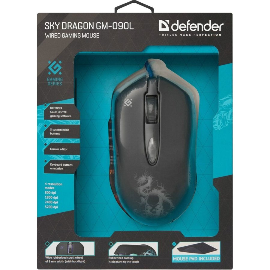 Gaming-mus Defender GM-090L Sort 3200 DPI #3