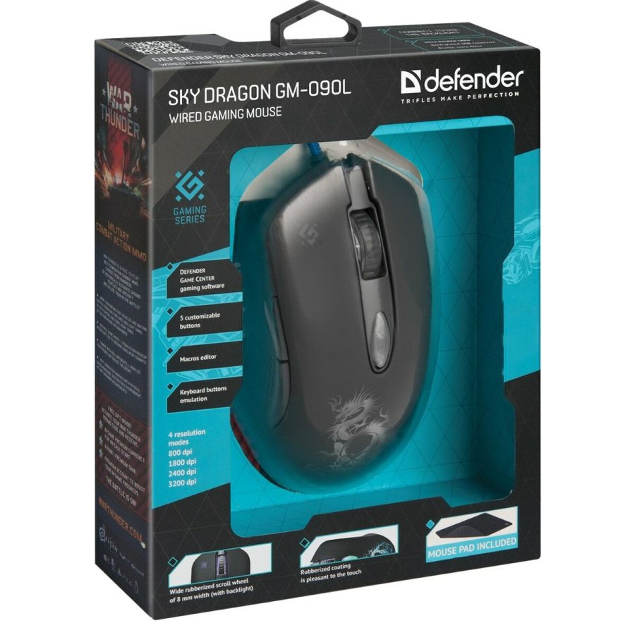 Gaming-mus Defender GM-090L Sort 3200 DPI #5