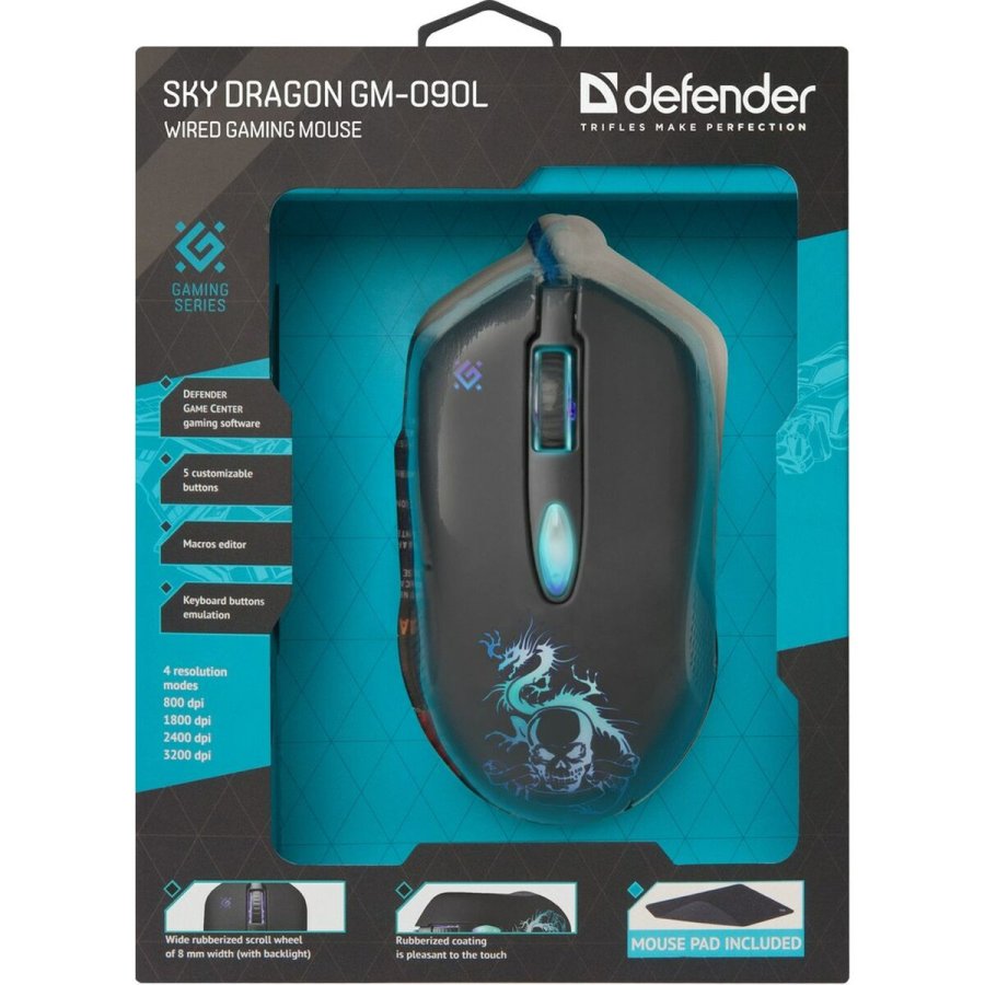 Gaming-mus Defender GM-090L Sort 3200 DPI #7