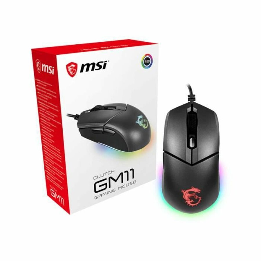 Gaming-mus MSI Clutch GM11 Med kabel Sort Lys #7