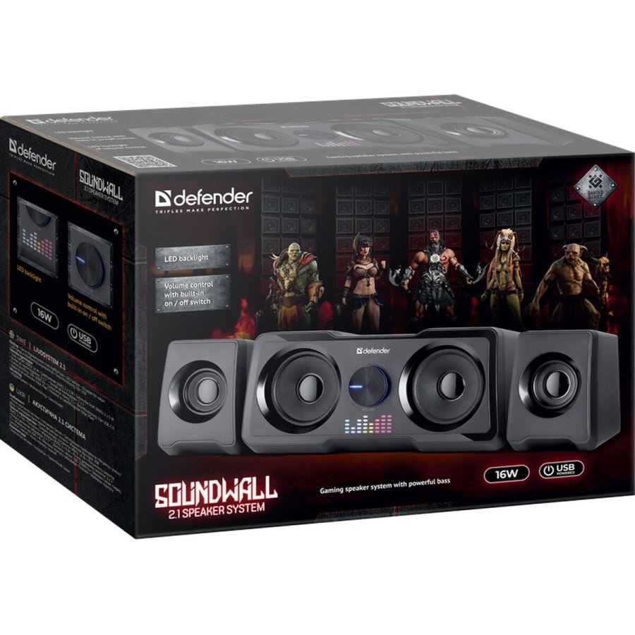 PC-hjttalere Defender SOUNDWALL 2.1 65214 Sort #2