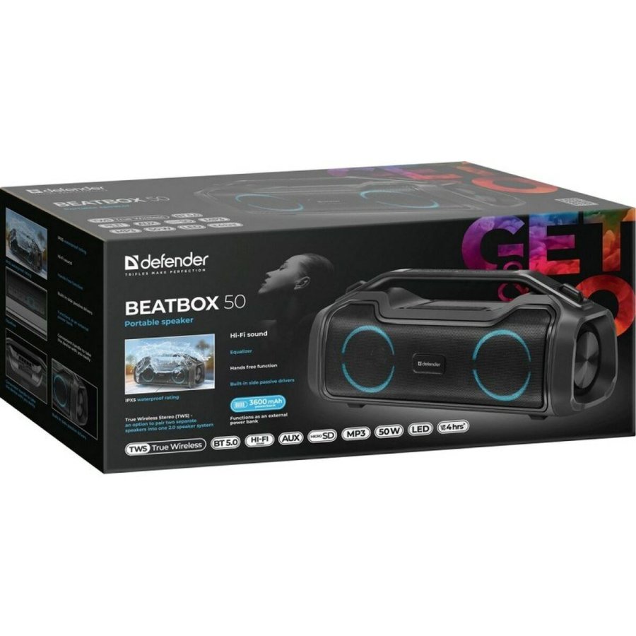 Brbare Bluetooth-hjttalere Defender BeatBox 50 Sort 50 W (1 enheder) #3