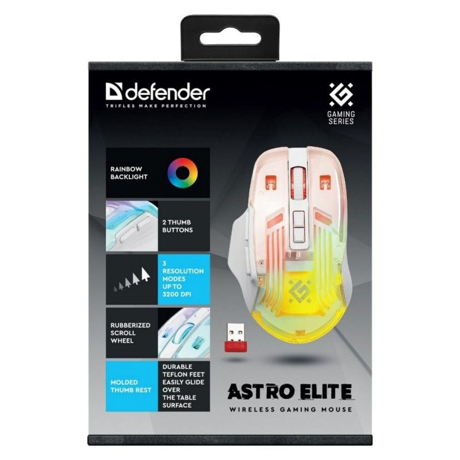 Gaming-mus Defender GM-056 ASTRO ELITE Hvid 3200 DPI #5