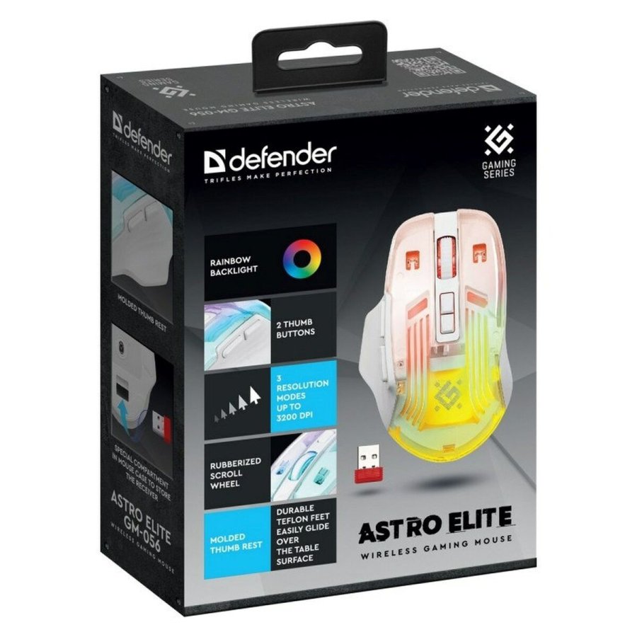Gaming-mus Defender GM-056 ASTRO ELITE Hvid 3200 DPI #9