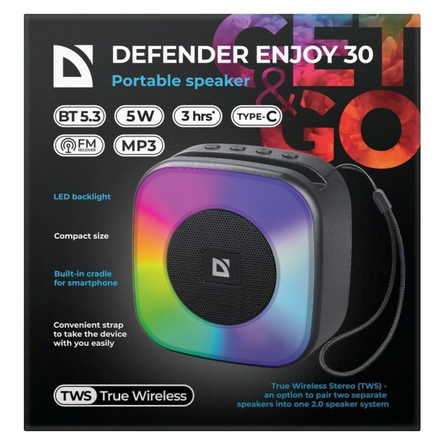 Brbare Bluetooth-hjttalere Defender 65930 Sort 5 W #13