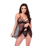 Undert�j S�t Baci Lingerie Babydoll & G-string Sort 2 Dele (S/M) #1
