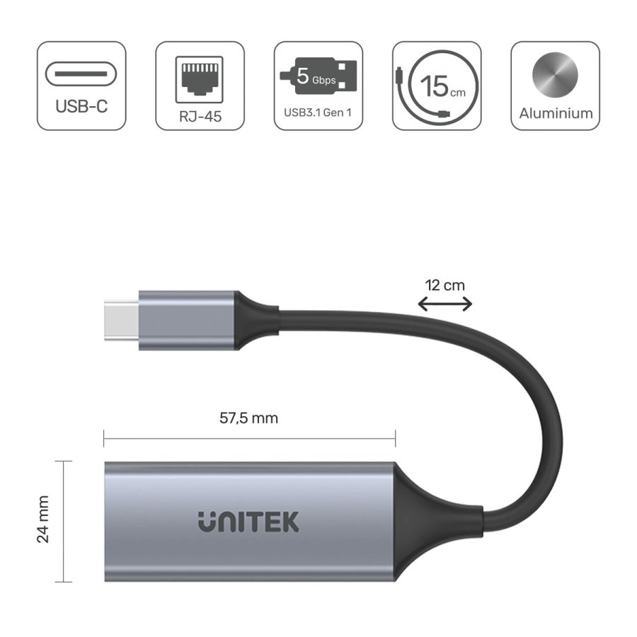 USB til ethernet-adapter Unitek U1312A 50 cm #4