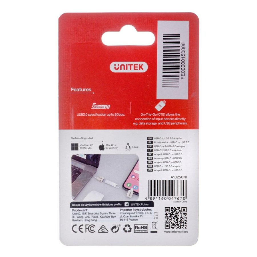 USB-C til USB-adapter Unitek A1025GNI #5