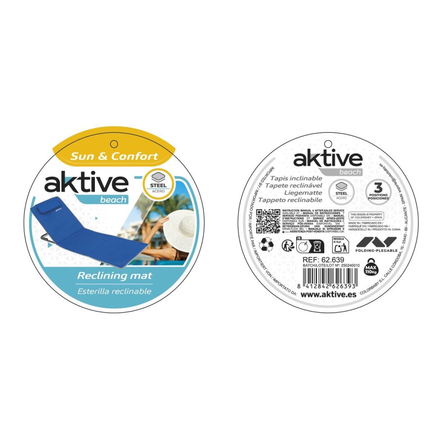 Mtte Aktive Indstillelig 147 x 55 x 48 cm PVC 600D Bl Stl Svamp (4 enheder) #5