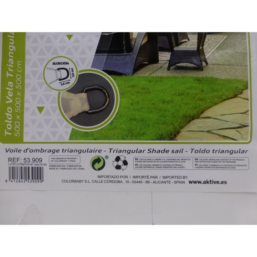 Skyggesejl Aktive Fl�defarvet 500 x 0,3 x 500 cm Trekantet (4 enheder) #6