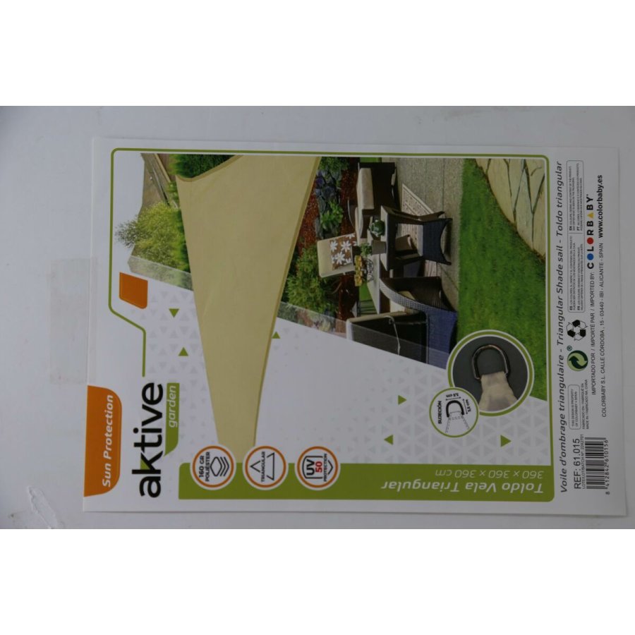 Skyggesejl Aktive Trekantet Fl�defarvet 360 x 0,5 x 360 cm (4 enheder) #5