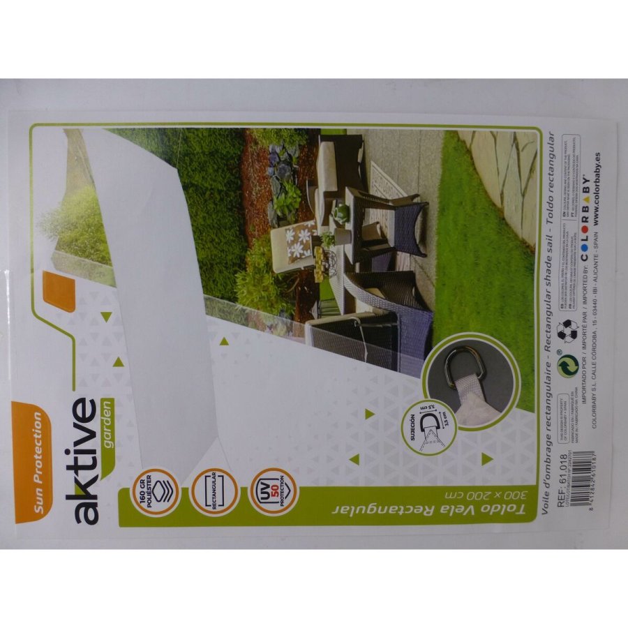 Skyggesejl Aktive Trekantet Hvid 200 x 0,5 x 300 cm (4 enheder) #5