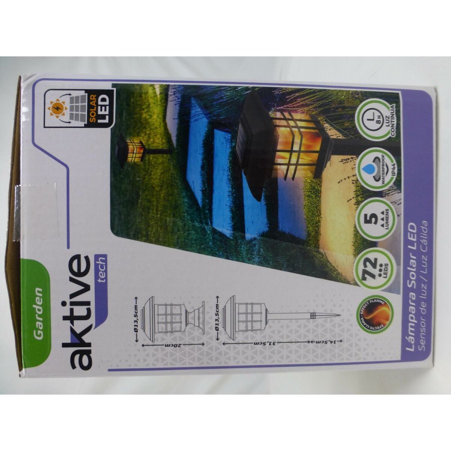 S�t med solcelle-havelys Aktive Plastik 13,5 x 46 x 13,5 cm (4 enheder) #7