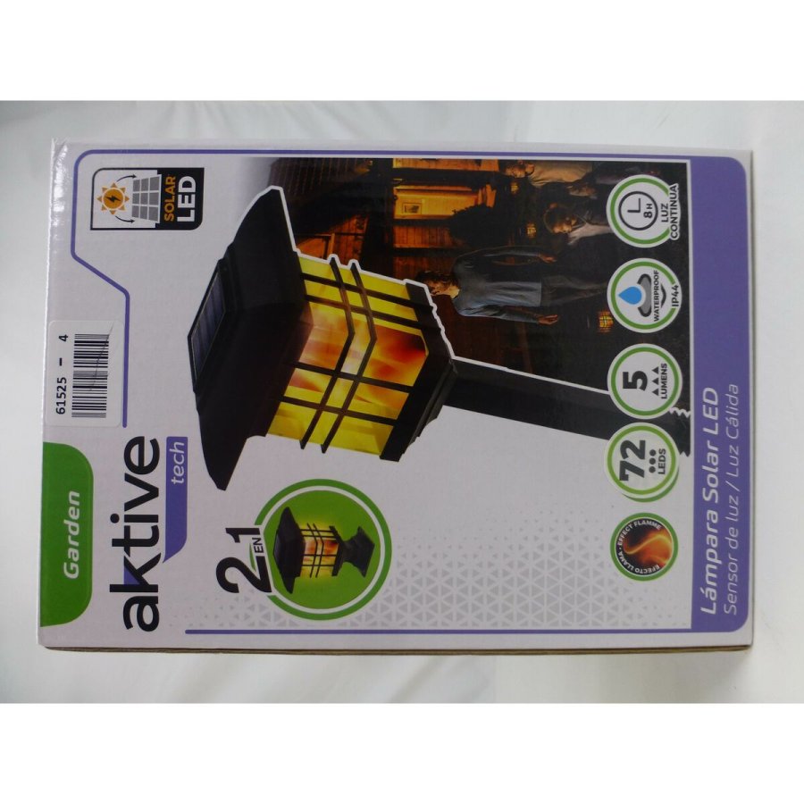 S�t med solcelle-havelys Aktive Plastik 13,5 x 46 x 13,5 cm (4 enheder) #4