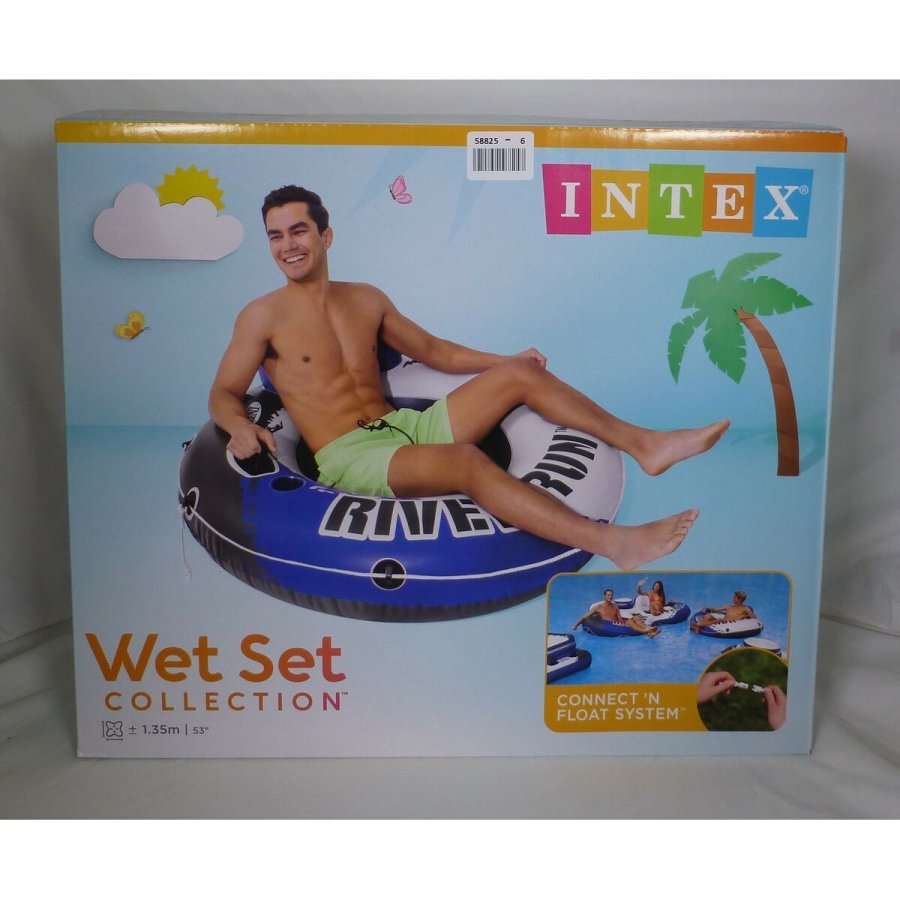 Oppustelig poolstol Intex River Run Bl Hvid 135 x 13,5 cm (6 enheder) #7