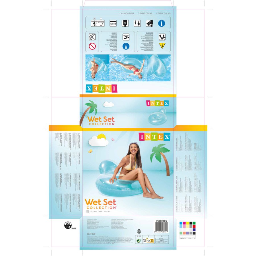 Oppustelig Lnestol til Pool Intex Cirkulr 137 x 122 cm #43