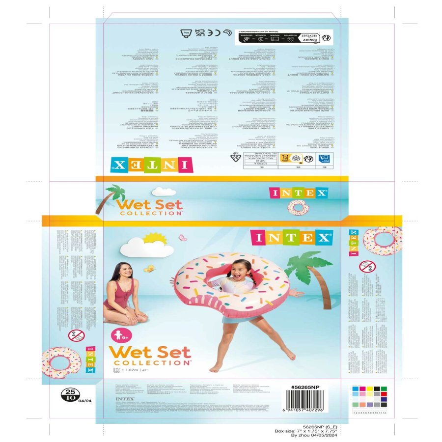 Oppusteligt hjul Intex Donut Pink 107 x 99 x 23 cm (12 enheder) #36
