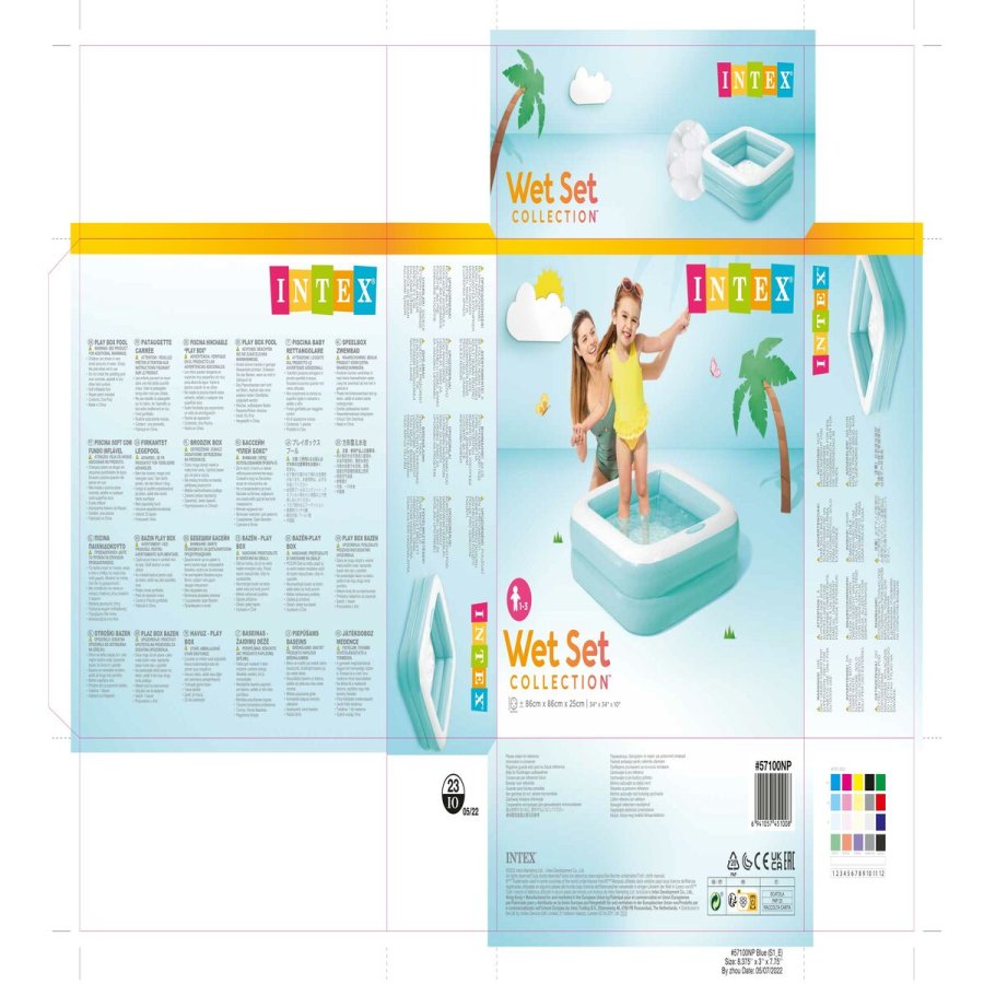 Oppustelig Pool til Brn Intex Firkantet 57 L 86 x 25 x 86 cm (6 enheder) #6