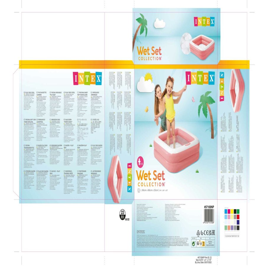 Oppustelig Pool til Brn Intex Firkantet 57 L 86 x 25 x 86 cm (6 enheder) #7