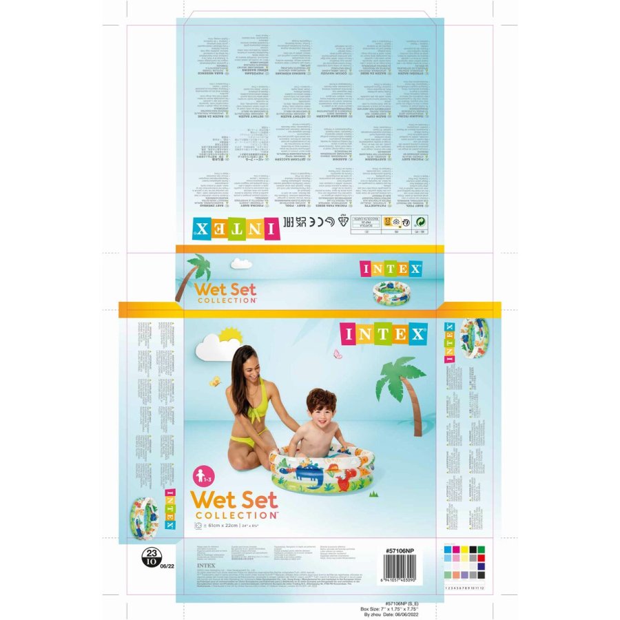 Oppustelig Pool til Brn Intex Dinosaurer Ringe 28 L 33 L 61 x 22 x 61 cm (12 enheder) #5