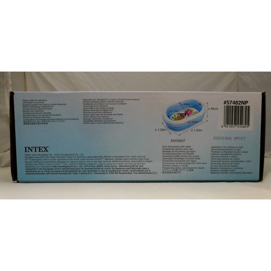 Oppustelig Pool til Brn Intex Oval Bl Hvid 230 L 163 x 46 x 107 cm (6 enheder) #29