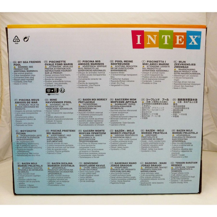 Oppustelig Pool til Brn Intex Oval Bl Hvid 230 L 163 x 46 x 107 cm (6 enheder) #36