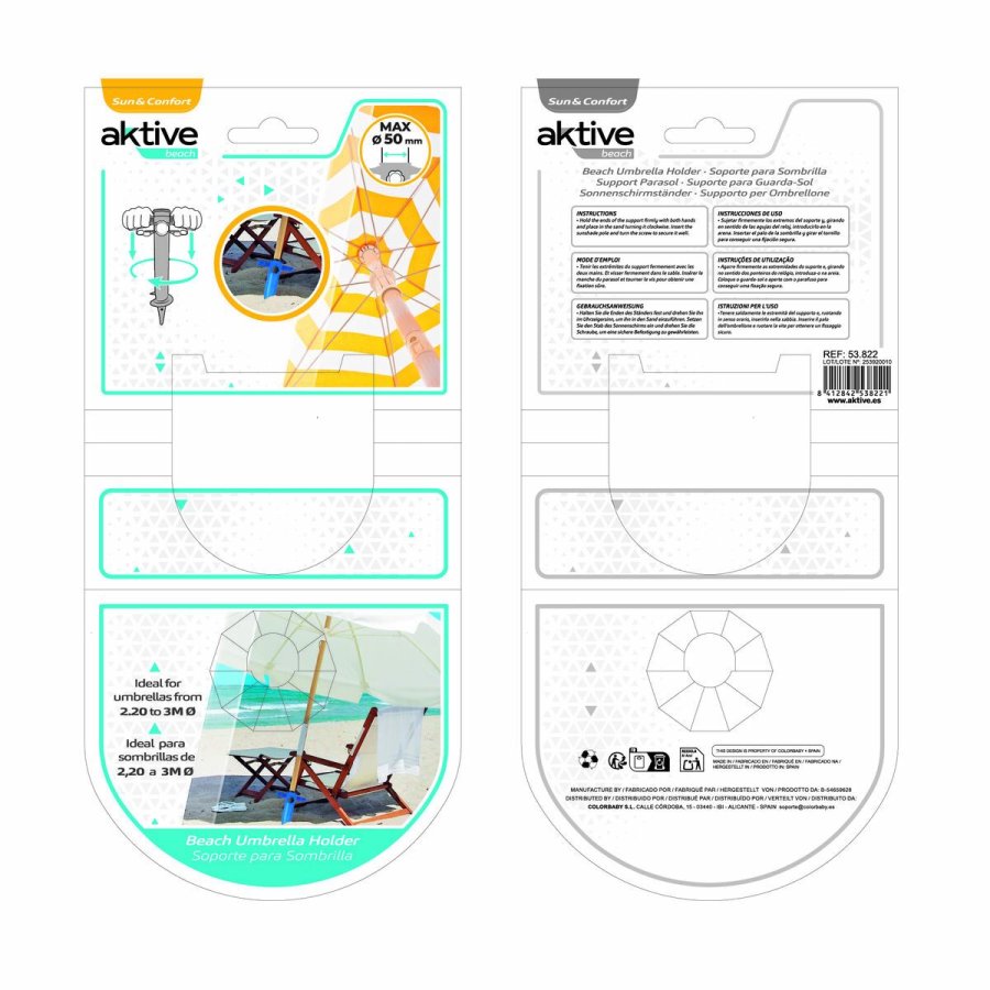 Parasolb�jle Aktive Plastik 18,5 x 40,5 x 8 cm (6 enheder) #6