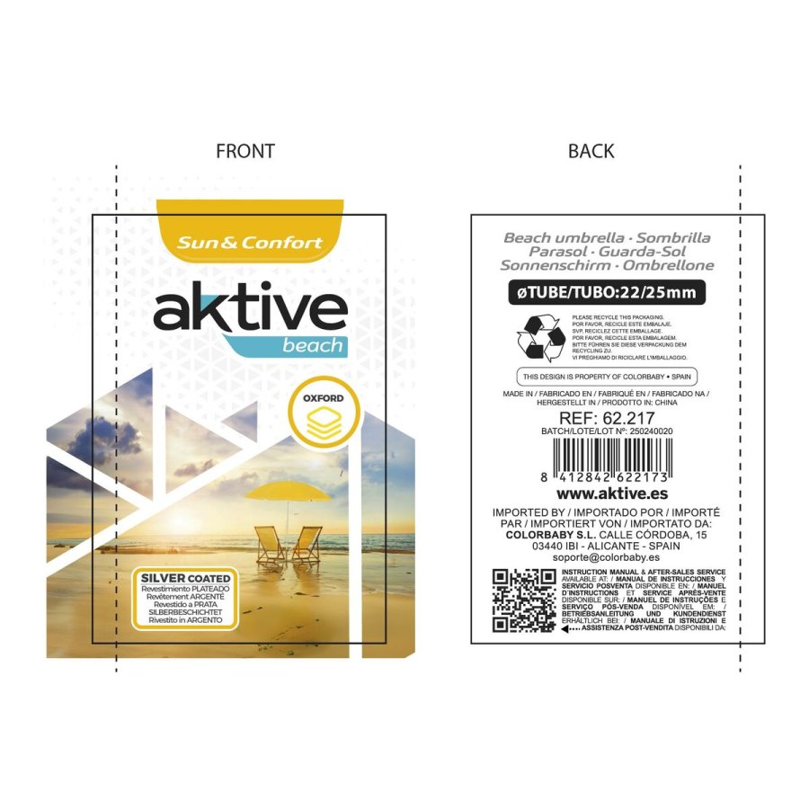 Parasol Aktive Multifarvet 180 x 185 x 180 cm (12 enheder) #5