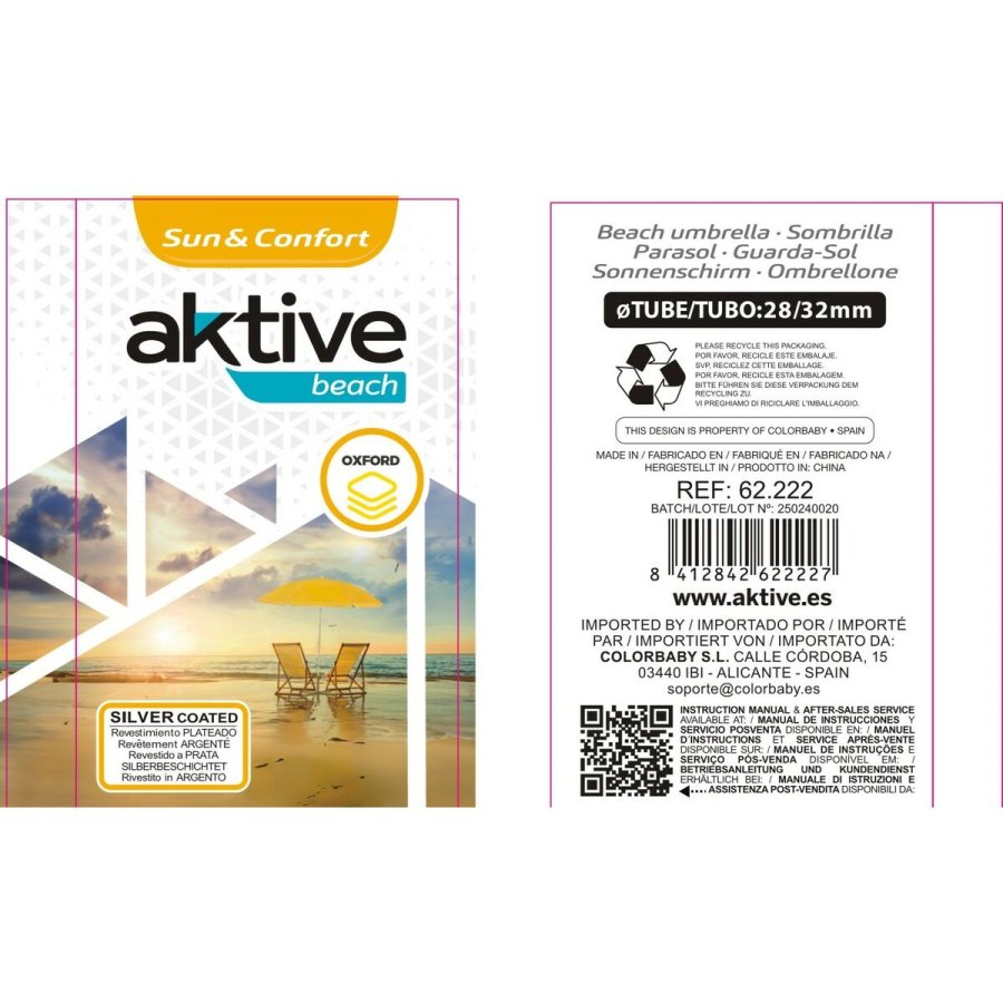 Parasol Aktive Multifarvet 220 x 215 x 220 cm (6 enheder) #4