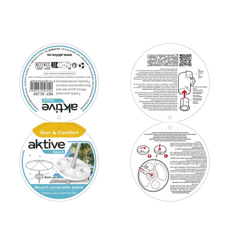 Strand paraply kopholder Aktive 29,5 x 8 x 29,5 cm Sennik (12 enheder) #5