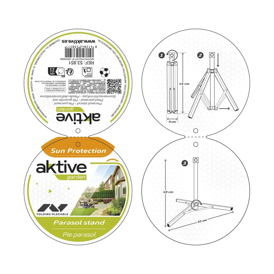 Fod for strandparasol Aktive Hvid Metal 61 x 49,5 x 61 cm (6 enheder) #5