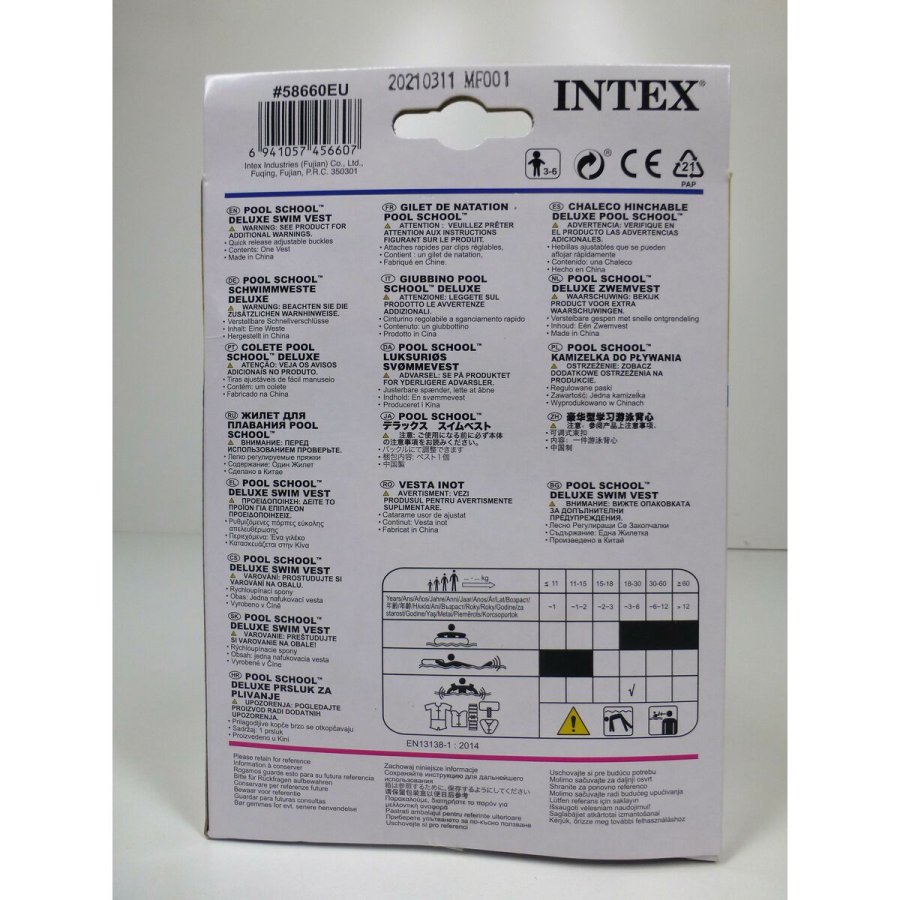 Oppustelig svmmevest Intex 50 x 47 x 40 cm (24 enheder) #36