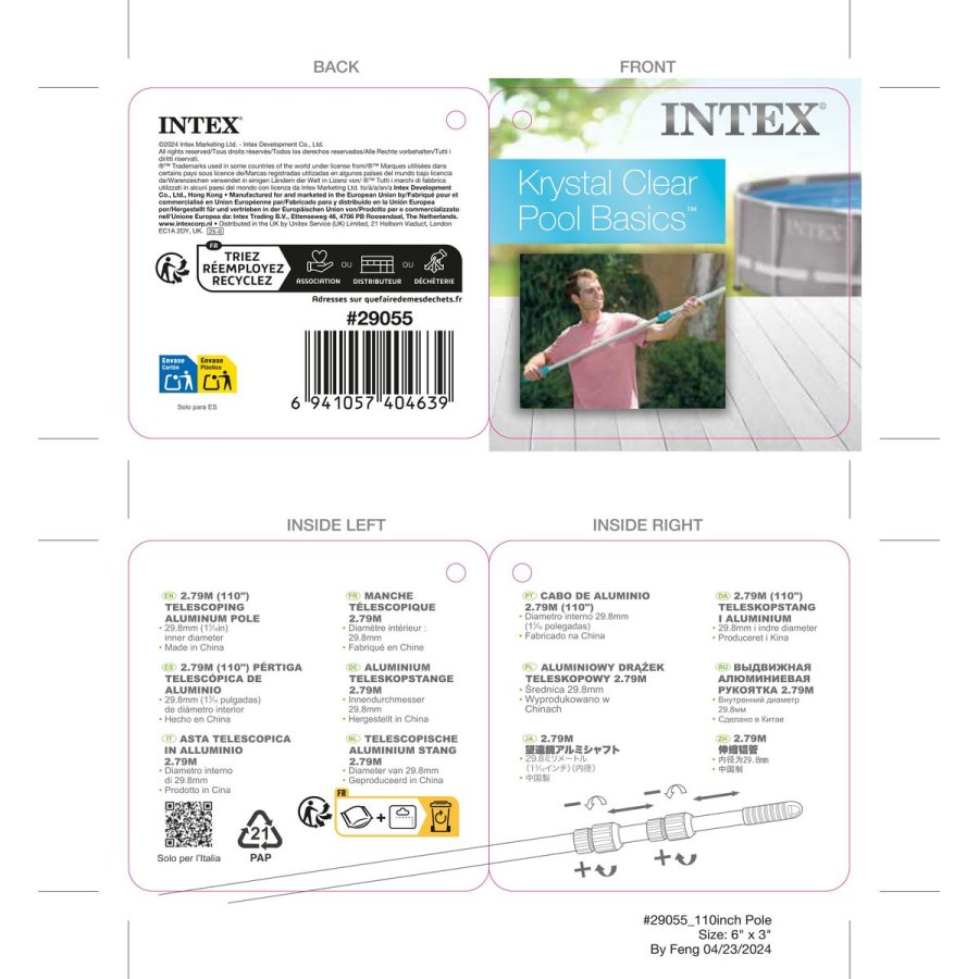 Teleskopisk Hndtag Intex 3 x 279 x 3 cm (24 enheder) #4