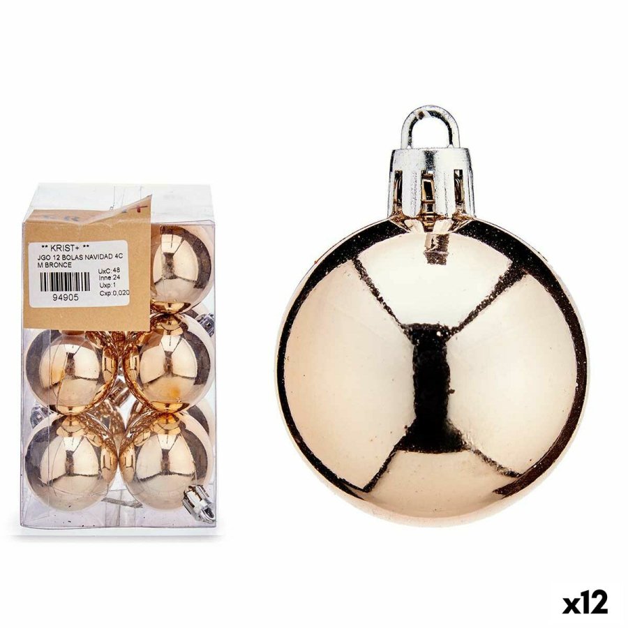 St med julekugler Bronze PVC  4 cm (12 enheder) #1