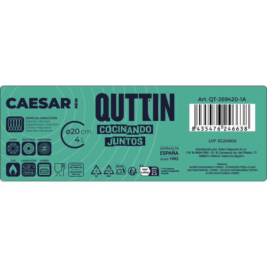 Gryde med Glaslg Quttin Caesar Stl  20 x 13,5 cm (6 enheder) #7