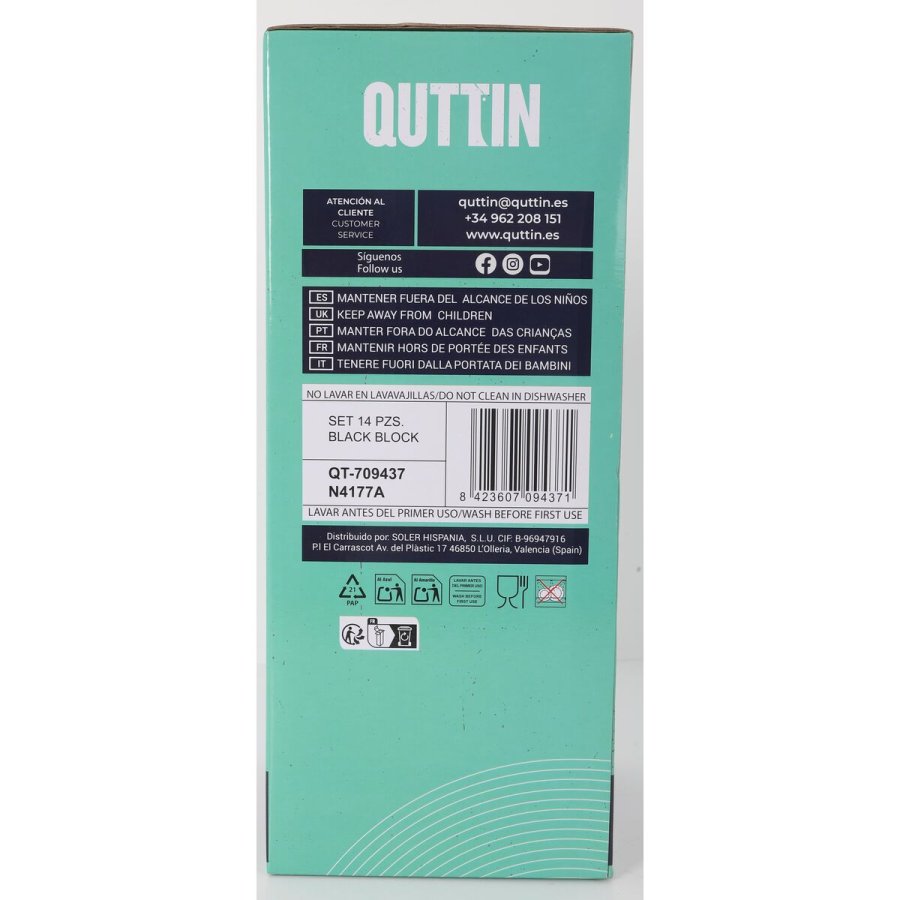 Knivest med knivblok i tr Quttin 47718 (14 pcs) 14 Dele (2 enheder) #7