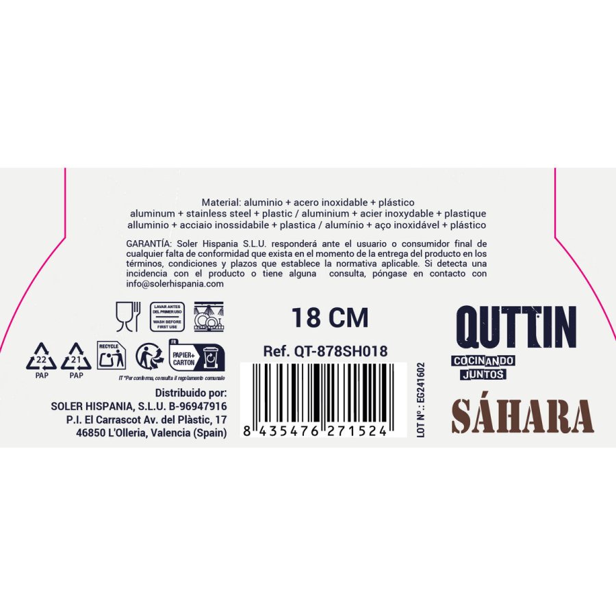 Stegepande Quttin Sahara Smedet aluminium Brun 37 x 19 x 5,5 cm (6 enheder) #10