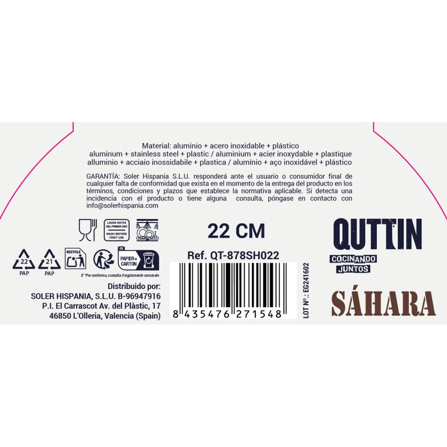 Stegepande Quttin Sahara Smedet aluminium Brun 42 x 23 x 5 cm (6 enheder) #7