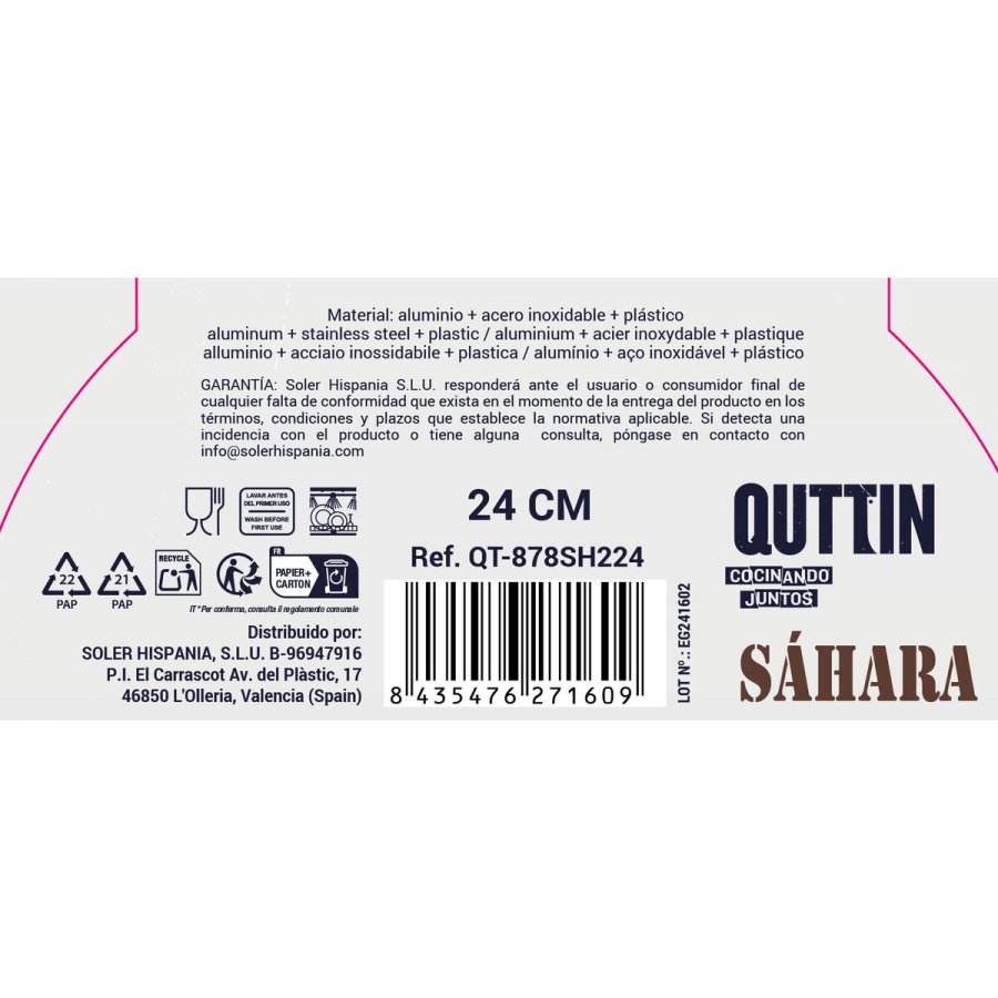 Stegepande Quttin Sahara Smedet aluminium Brun 44 x 25 x 8 cm (6 enheder) #7