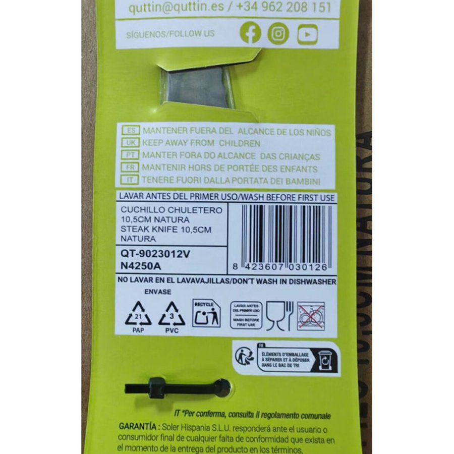 Kniv til koteletter Quttin Natura 10,5 cm (60 enheder) #7