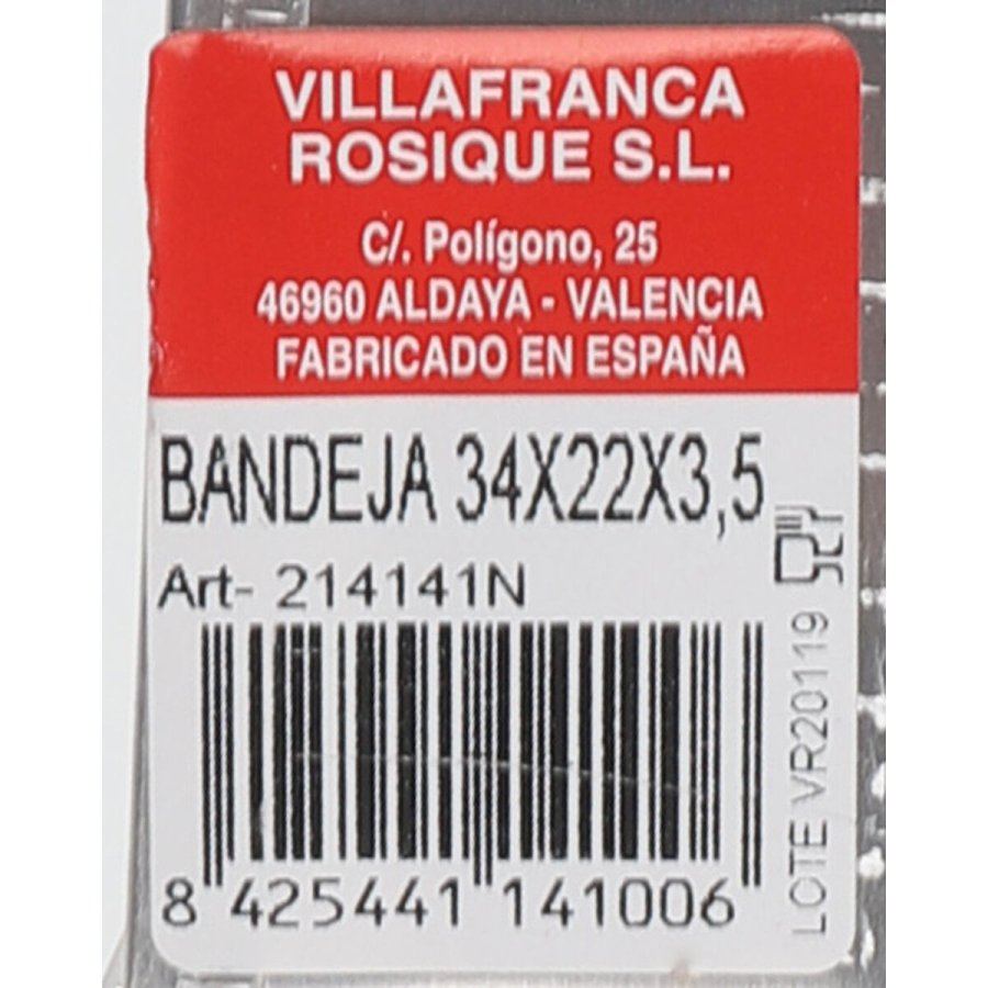 Rektangulr Form VR Slvfarvet Aluminium 34 x 22,5 x 3,5 cm (5 enheder) #7
