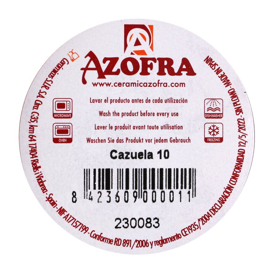 Kasserolle Azofra Bagt ler 10 x 10 x 2,5 cm (24 enheder) #7