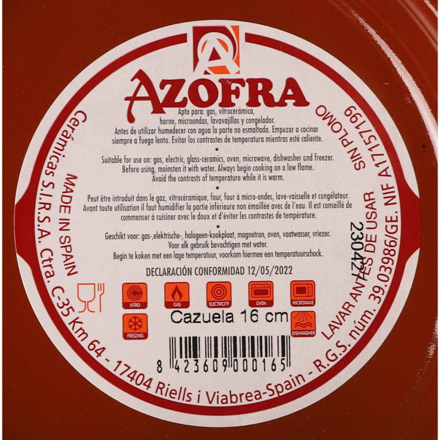 Kasserolle Azofra Bagt ler 15 x 15 x 3,2 cm (24 enheder) #4