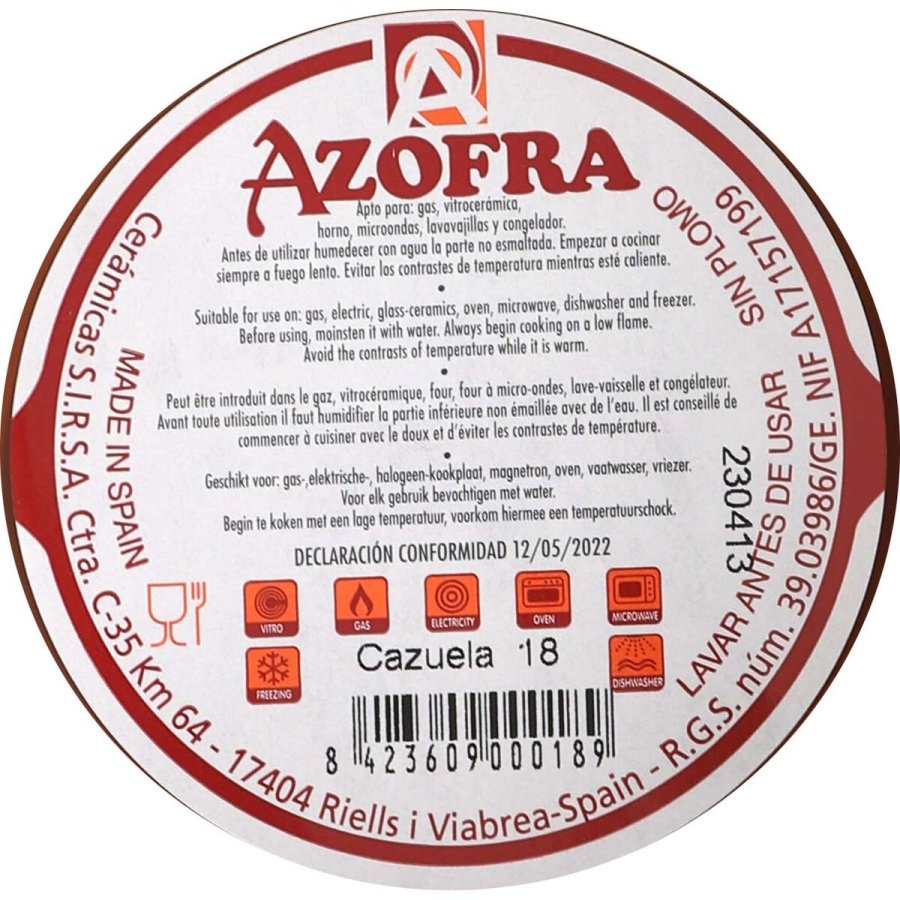 Kasserolle Azofra Bagt ler 17 x 17 x 3,5 cm (26 enheder) #4
