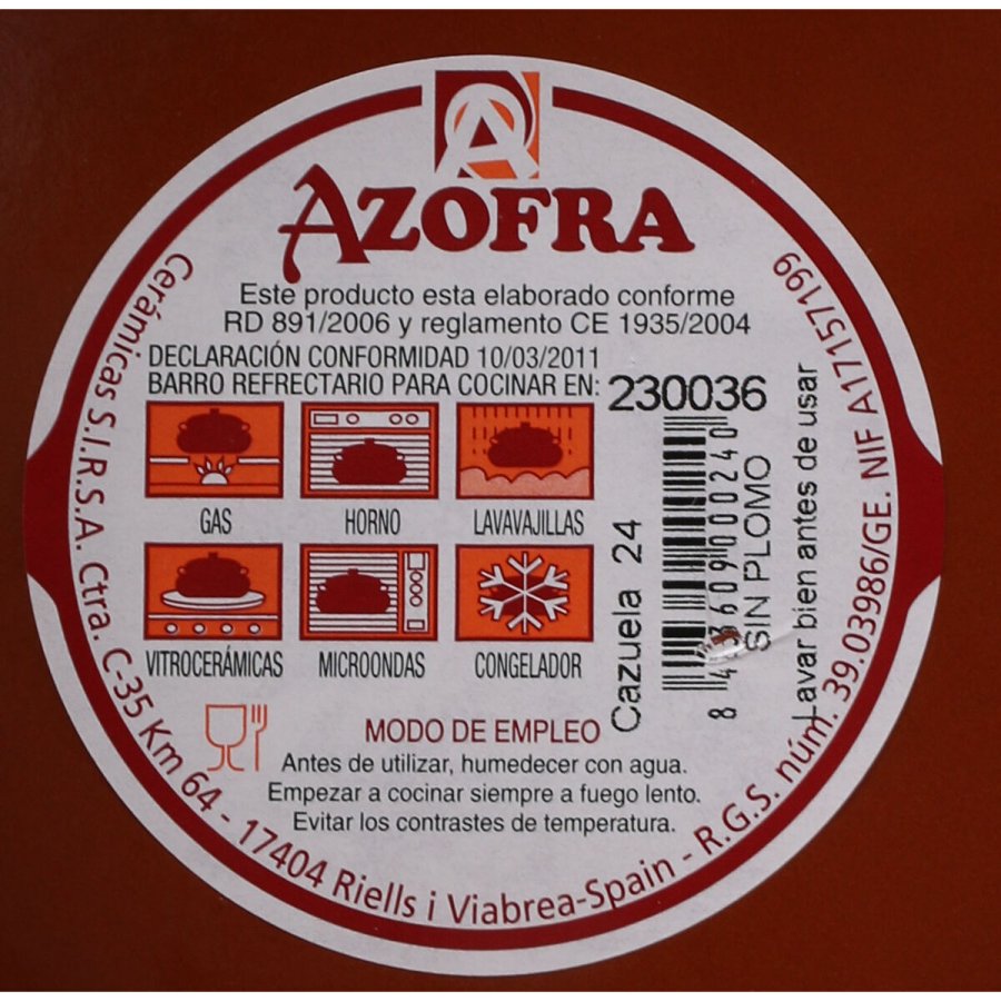 Kasserolle Azofra Bagt ler 23 x 23 x 5,5 cm (7 enheder) #7