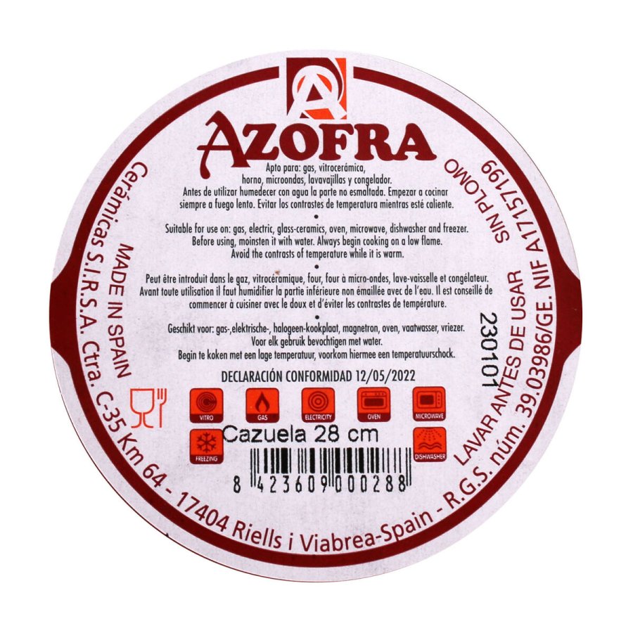 Kasserolle Azofra Bagt ler 29 x 27 x 6,5 cm (4 enheder) #7
